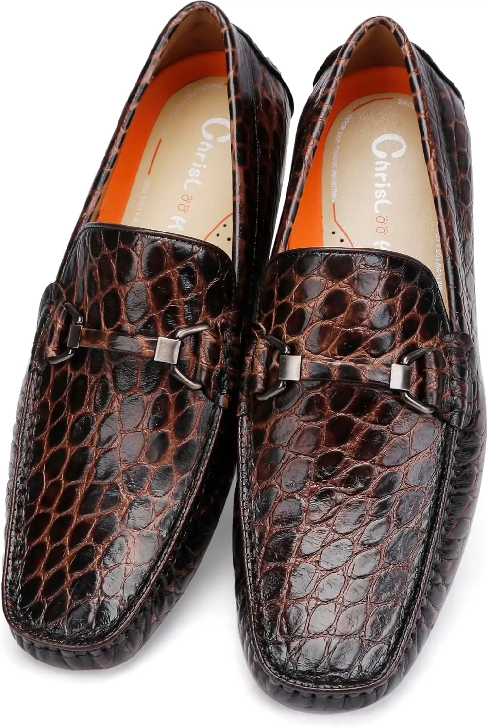 Leather Dress Shoes for Men, Crocodile Pattern Loafers Driving Loafers Formal Loafers Shoes