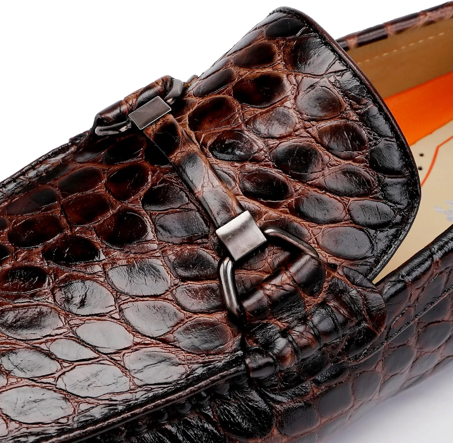 Leather Dress Shoes for Men, Crocodile Pattern Loafers Driving Loafers Formal Loafers Shoes