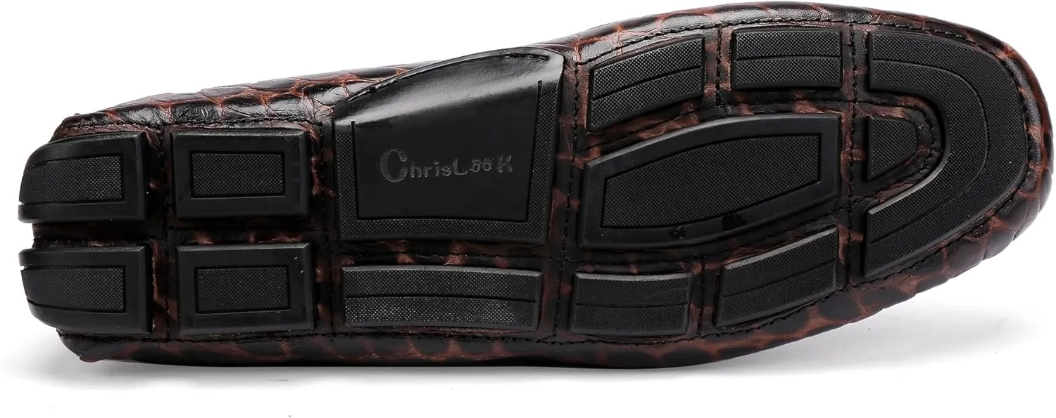 Leather Dress Shoes for Men, Crocodile Pattern Loafers Driving Loafers Formal Loafers Shoes