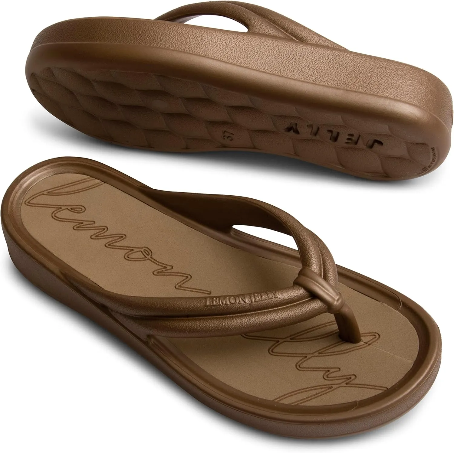 Lemon Jelly Flip Flops for Women - Water-Friendly Comfort Beach Slippers - Super Lightweight Summer Flip Flops for Women - Versatile, Casual Sandals for Ladies - Great for the Pool, Beach & Shower