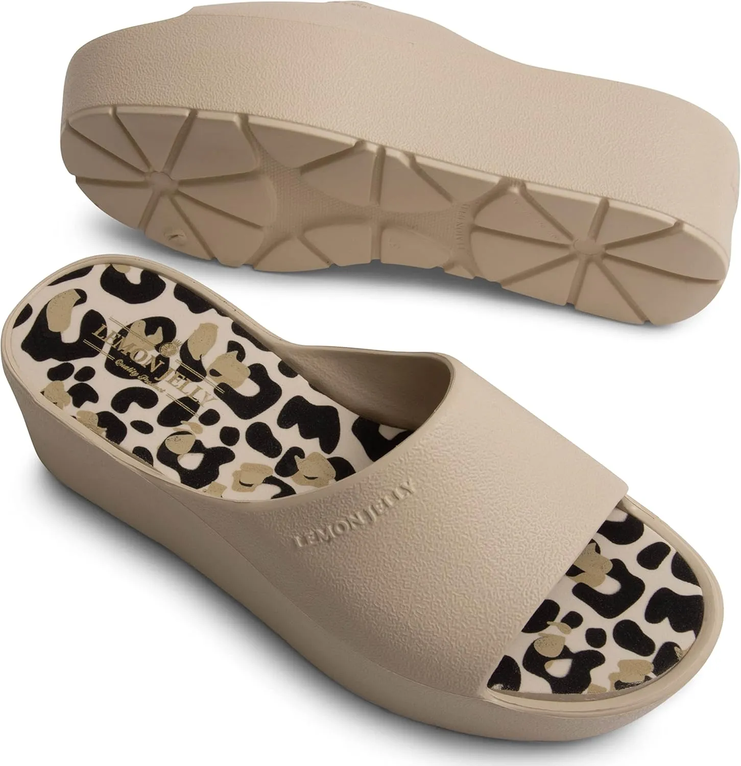 Lemon Jelly Women's Enyd Platform Sandals - Cute Water-Friendly Comfort Wedges for the Beach or Casual Wear - Super Lightweight Slip-On Flip Flops for Ladies