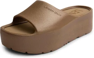 Lemon Jelly Women's Sunny Platform Sandals - Cute Water-Friendly Comfort Wedges for the Beach or Casual Wear - Super Lightweight Slip-On Flip Flops for Ladies
