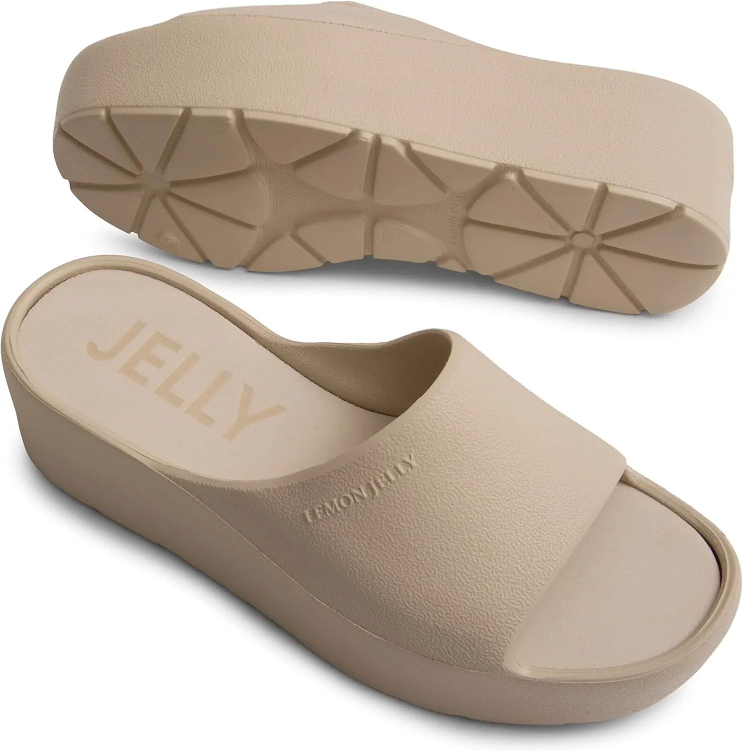 Lemon Jelly Women's Sunny Platform Sandals - Cute Water-Friendly Comfort Wedges for the Beach or Casual Wear - Super Lightweight Slip-On Flip Flops for Ladies