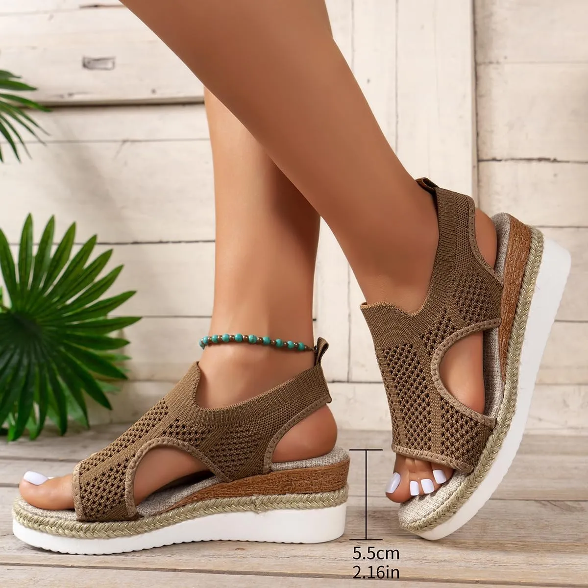 Libiyi Sandals Women Orthotic Ultra-Comfy Sport Sandals Wedge Heel Fly Weave Casual Hollow Beach Closed Toe Summer Shoe Strappy Flat with Buckle Strap Ultra Comfy Wedge and Shoes Walking