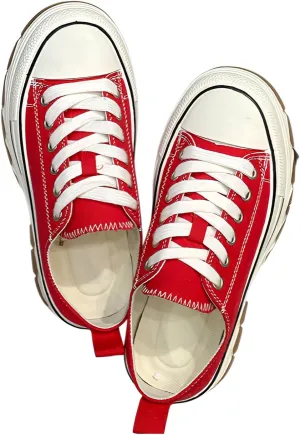 lilaBelle]Fashion Casual Thick Sole Canvas Sneakers for Students - Stylish White Sneakers for Spring, Perfect for Daily Wear and Active Lifestyle