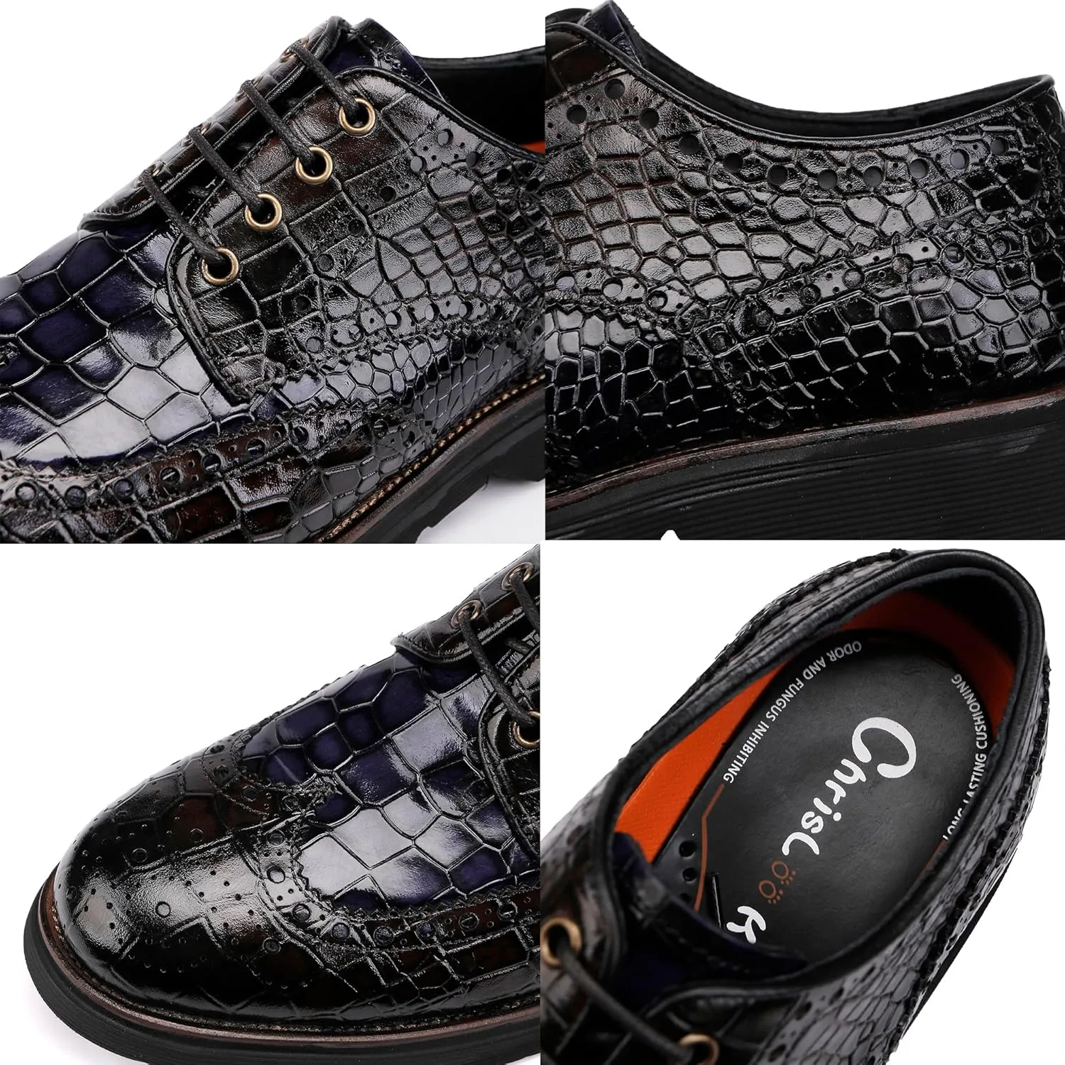 Loafers for Men,Leather Crocodile Pattern Lace Up Business Formal Dress Shoes Loafers