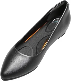 Loafers for Women Slope Single Shoes for Women Height Increasing Professional Black Leather Work Shoes