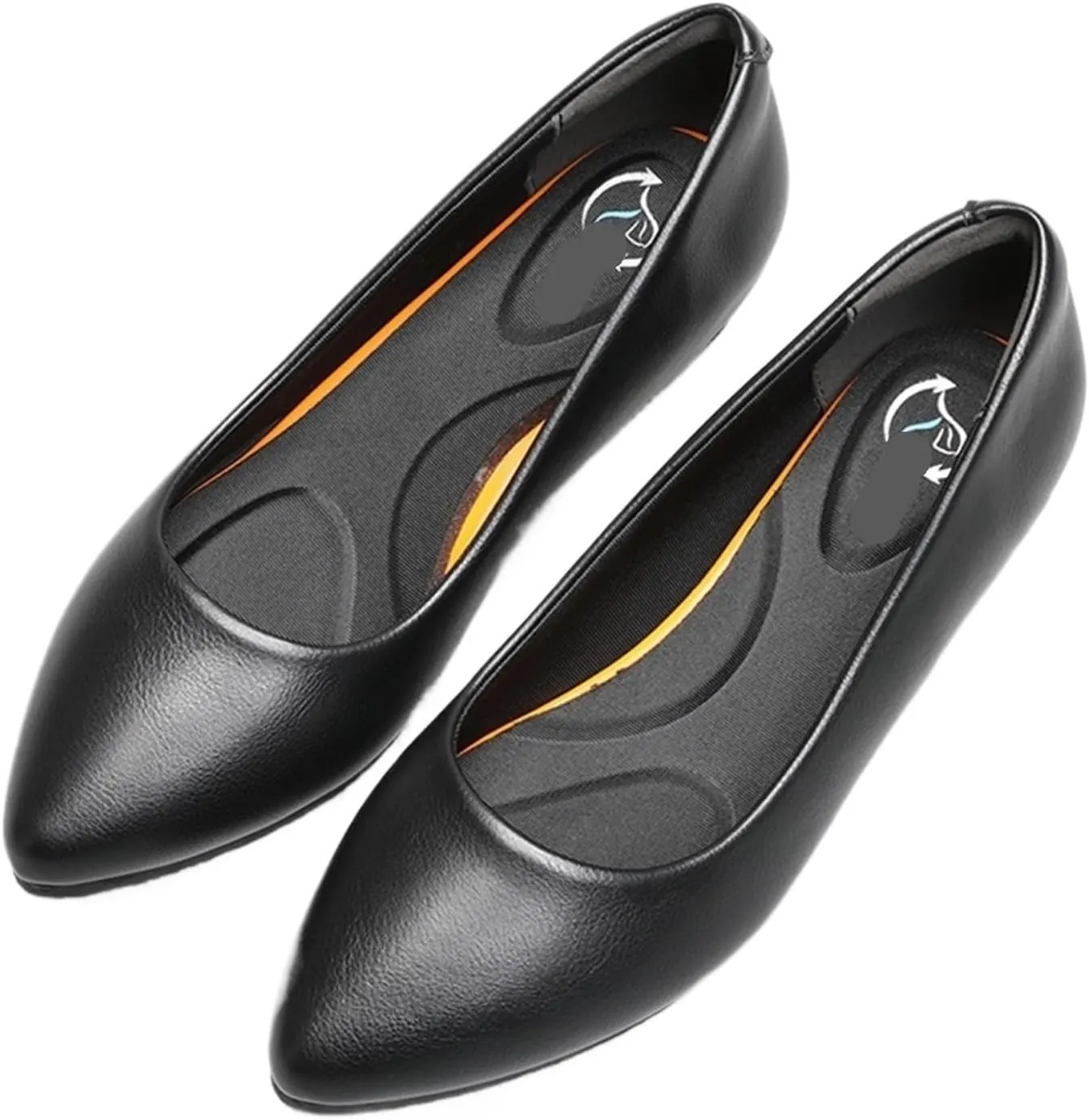 Loafers for Women Slope Single Shoes for Women Height Increasing Professional Black Leather Work Shoes