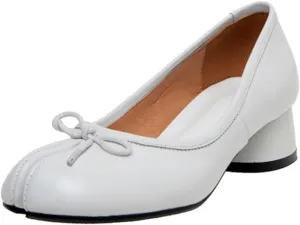 Loafers for Women Women's Leather Split Toe Round Low Heels Shoes with Bowknot Spring Pumps for Ladies