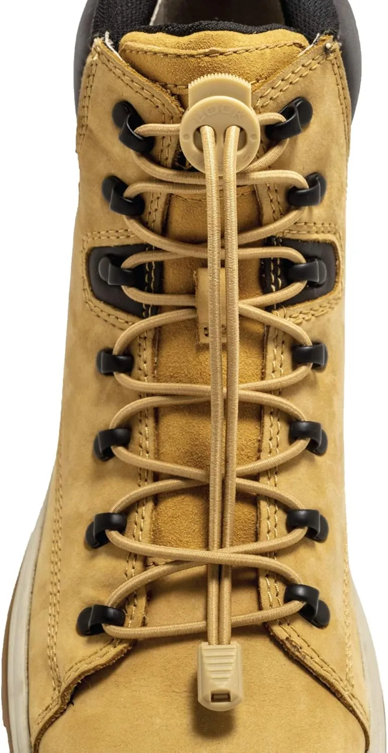 Lock Laces Premium Heavy Duty Elastic No-Tie Laces (2 Pair) for Boots and Shoes