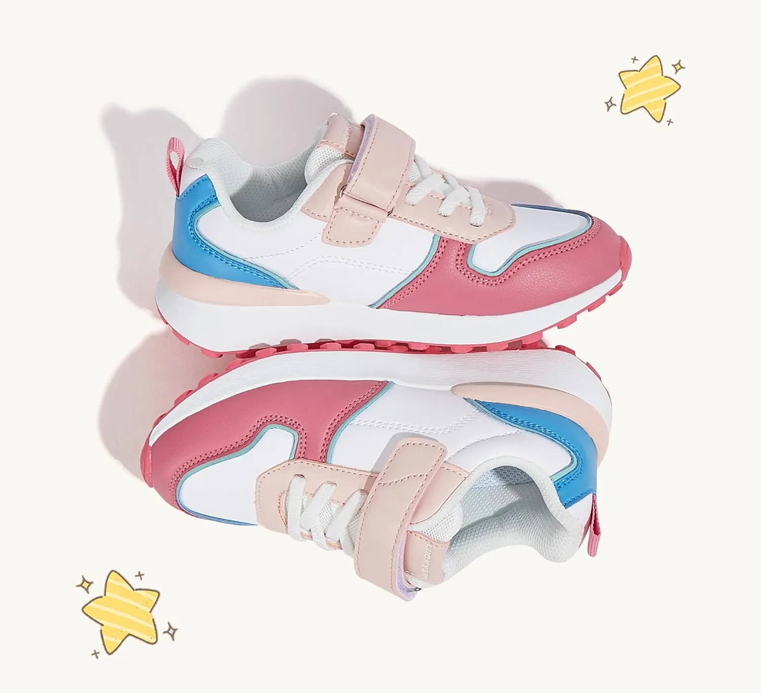 LUCKY STEP Kids Sneakers for Girls Boys Running Non-Slip Tennis Casual Walking Shoes Hook and Loop Unisex-Child Storybook Shoes for Big Kids, Little Kids & Toddlers