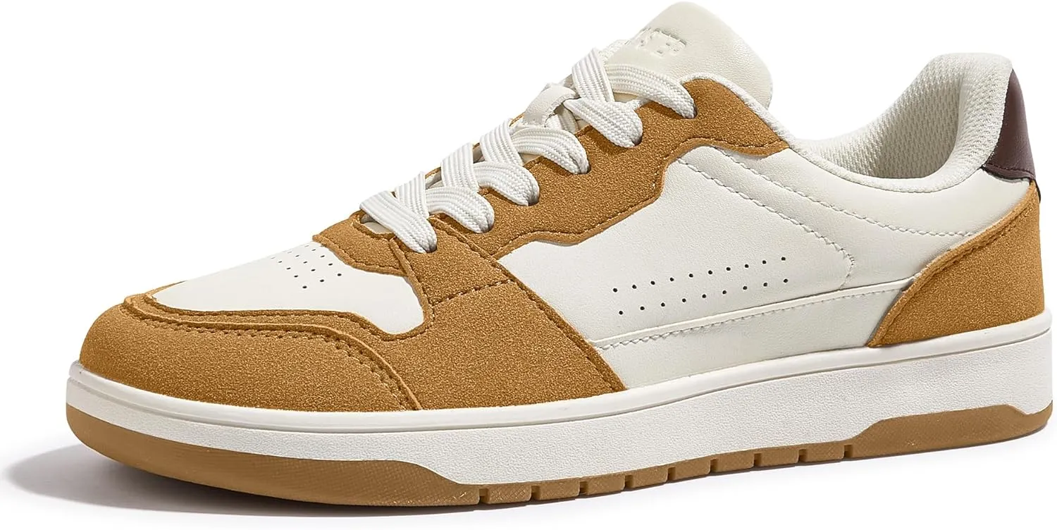 LUCKY STEP Men's Fashion Sneakers Lace Up Casual Low Top Anti-Slip Tennis Skateboard Basketball Walking Shoes