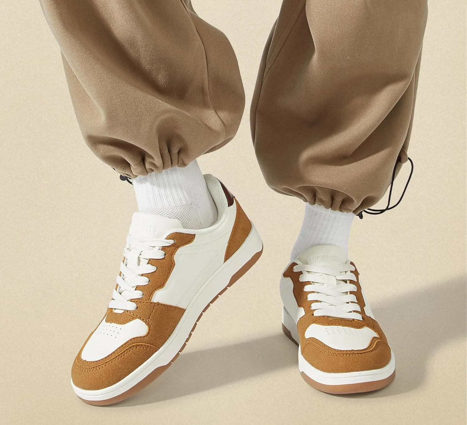 LUCKY STEP Men's Fashion Sneakers Lace Up Casual Low Top Anti-Slip Tennis Skateboard Basketball Walking Shoes
