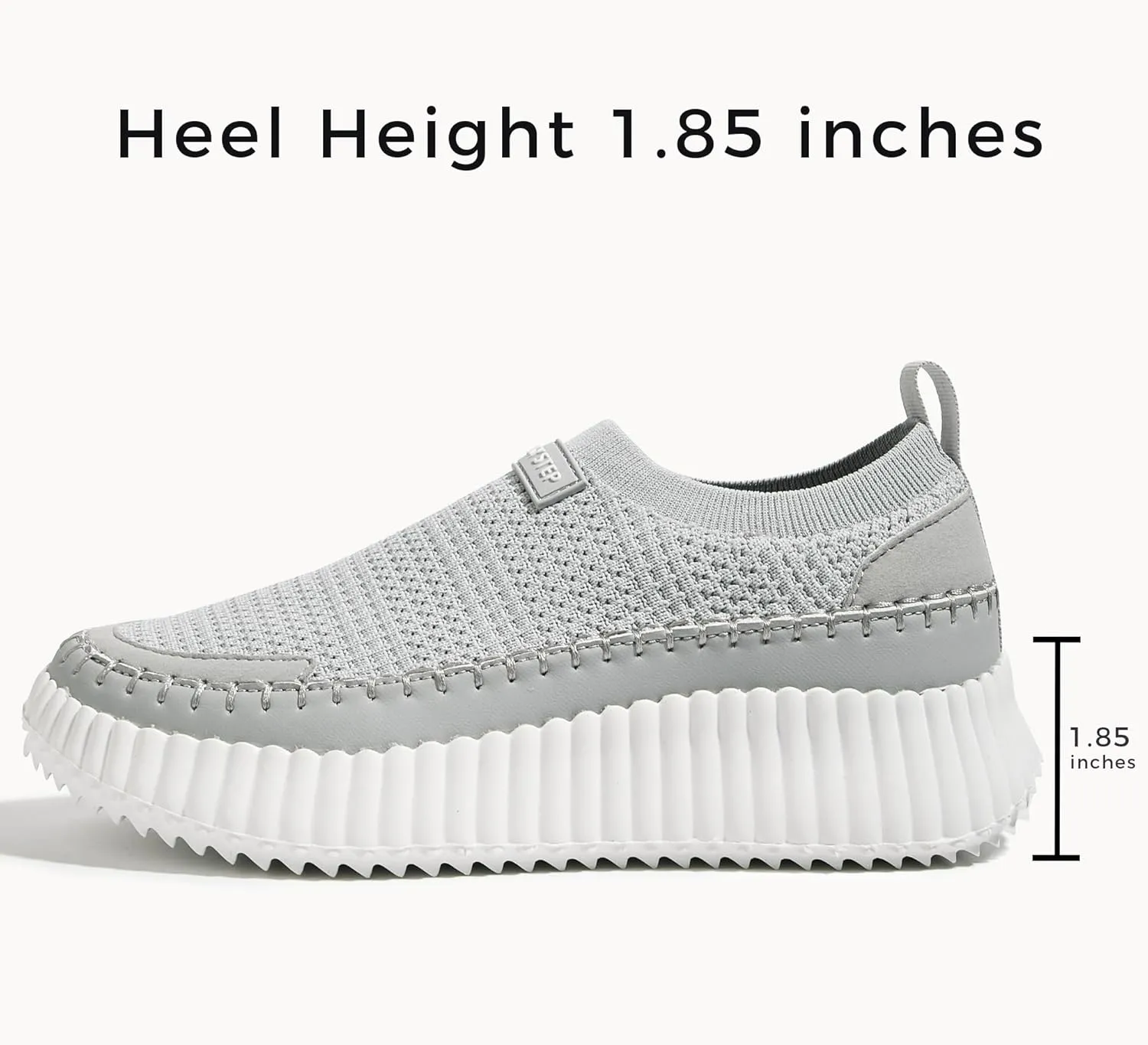 LUCKY STEP Platform Sneakers for Women Slip on Knit Chunky Fashion Casual Retro Braided Tennis Lightweight Walking Shoes