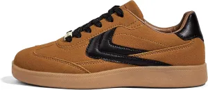 LUCKY STEP Women Retro Sneakers Fashion Classic Gum Sole Tennis Skate Shoes Casual Trendy Walking Trainer Anti Slip Flat Low-Top Footwear