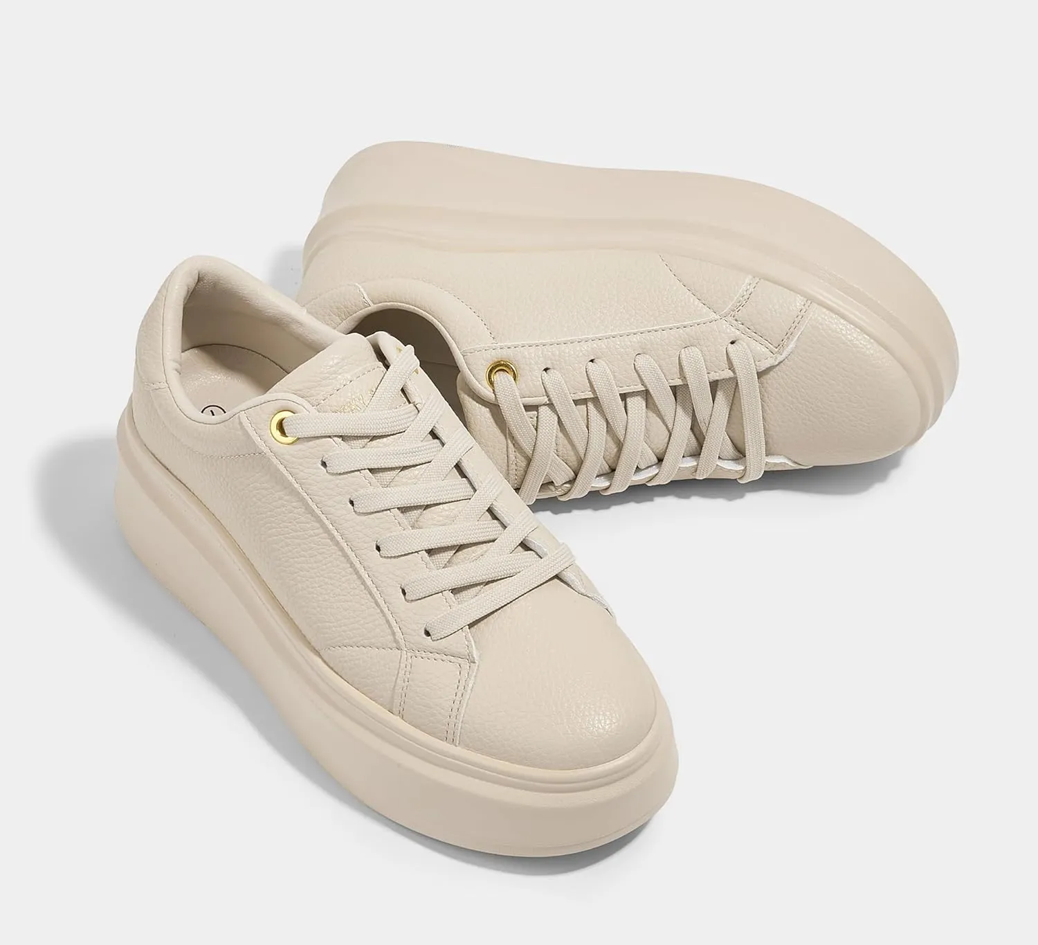 LUCKY STEP Women's Platform Fashion Sneakers Faux Leather Classic Tennis Shoes Low Top Casual Walking Shoes