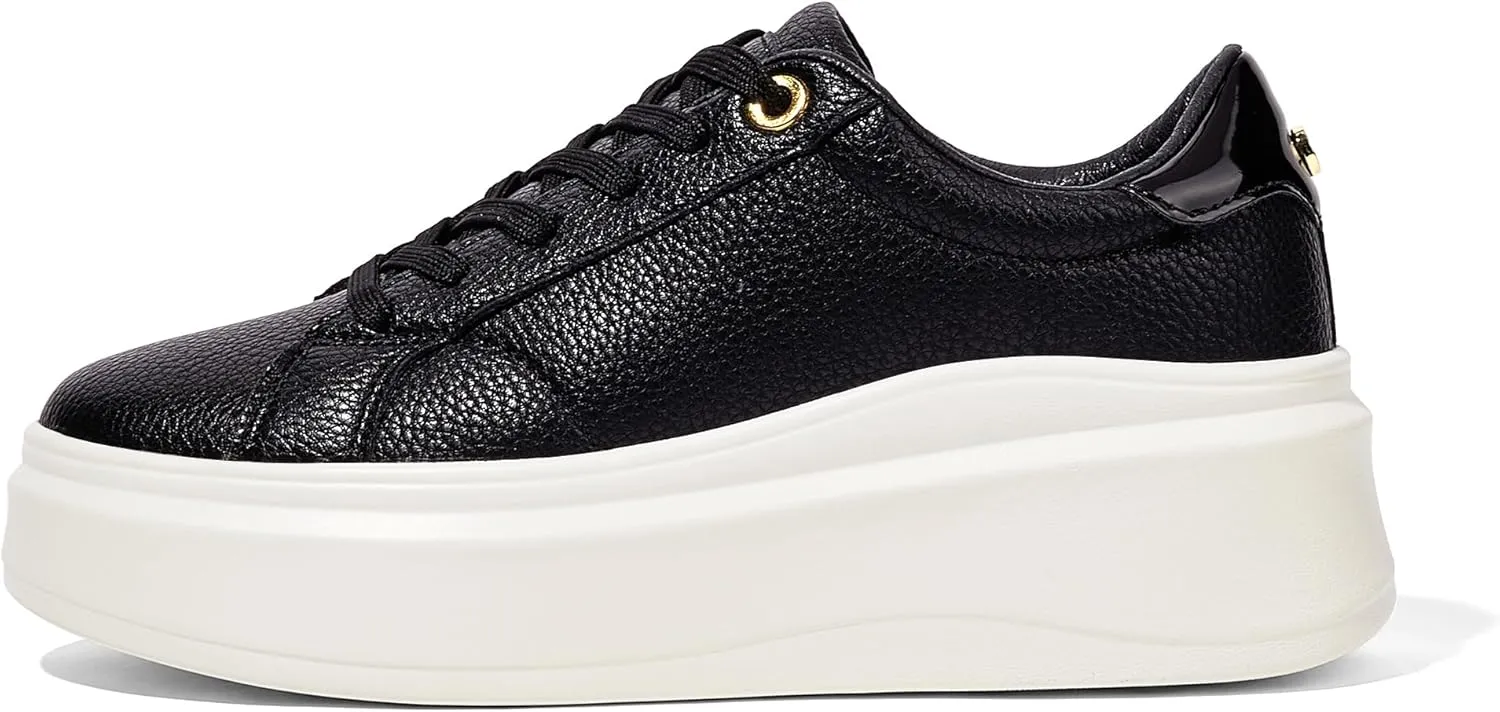 LUCKY STEP Women's Platform Fashion Sneakers Faux Leather Classic Tennis Shoes Low Top Casual Walking Shoes