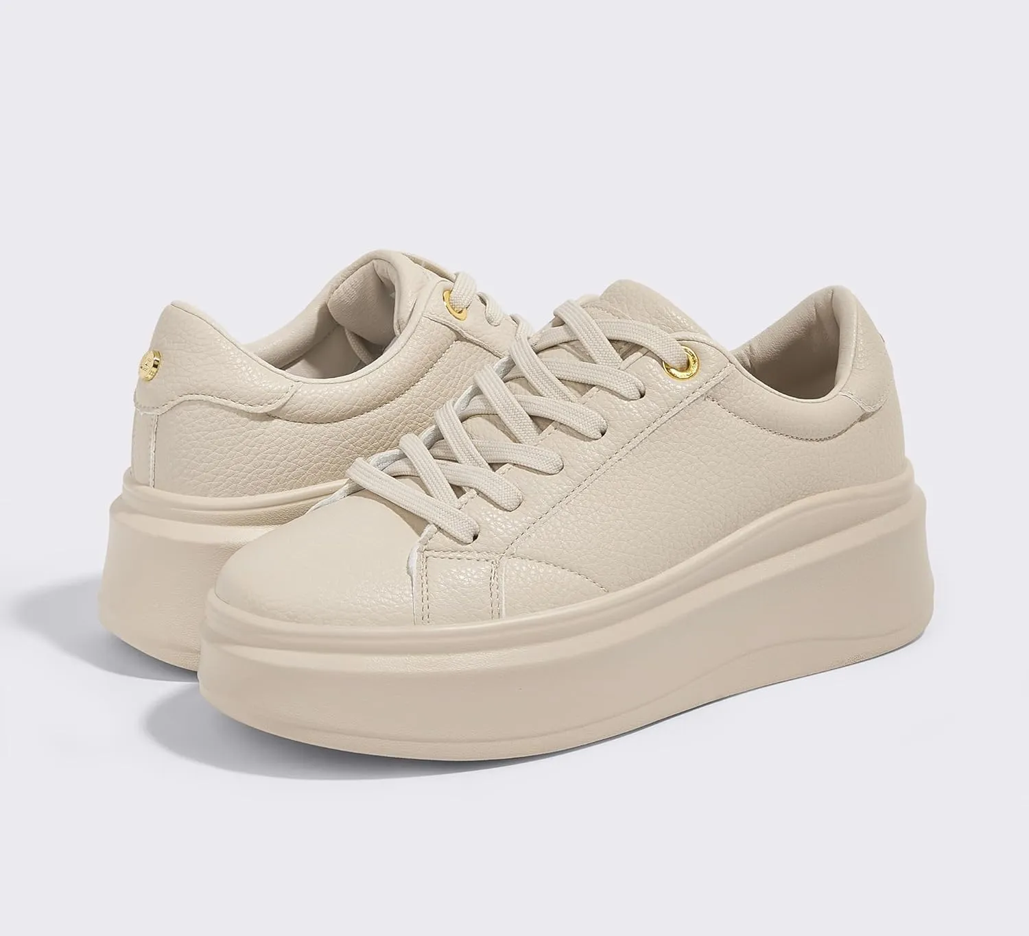 LUCKY STEP Women's Platform Fashion Sneakers Faux Leather Classic Tennis Shoes Low Top Casual Walking Shoes