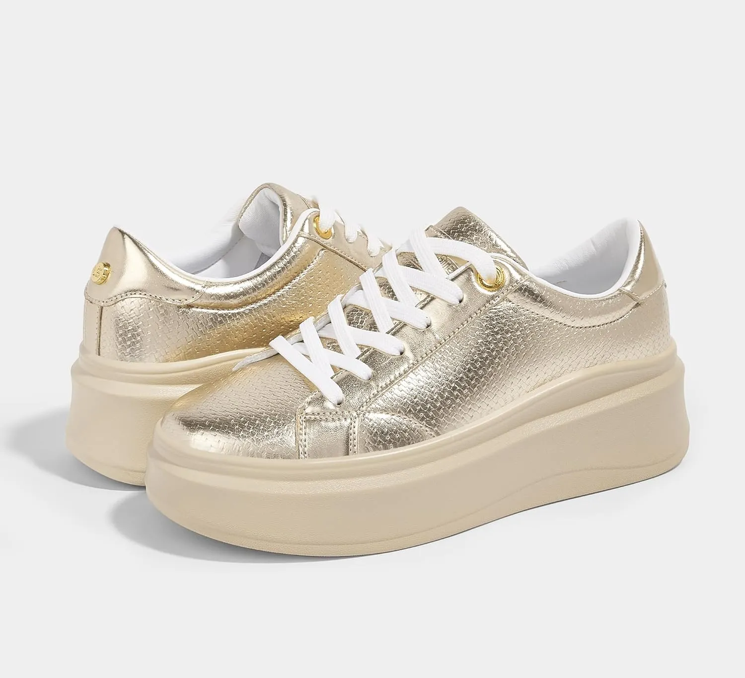 LUCKY STEP Women's Platform Fashion Sneakers Faux Leather Classic Tennis Shoes Low Top Casual Walking Shoes