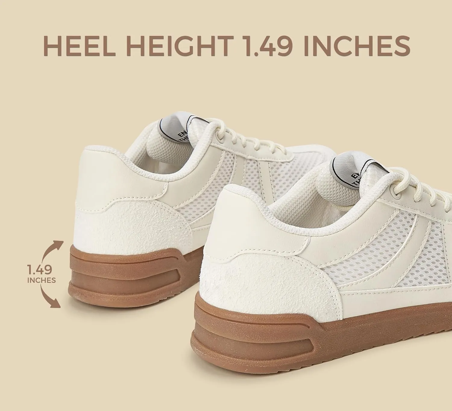 LUCKY STEP Women's Retro Fashion Sneakers Classic Mesh Gum Sole Tennis Footwear Casual Running Trainer Skate Walking Shoes