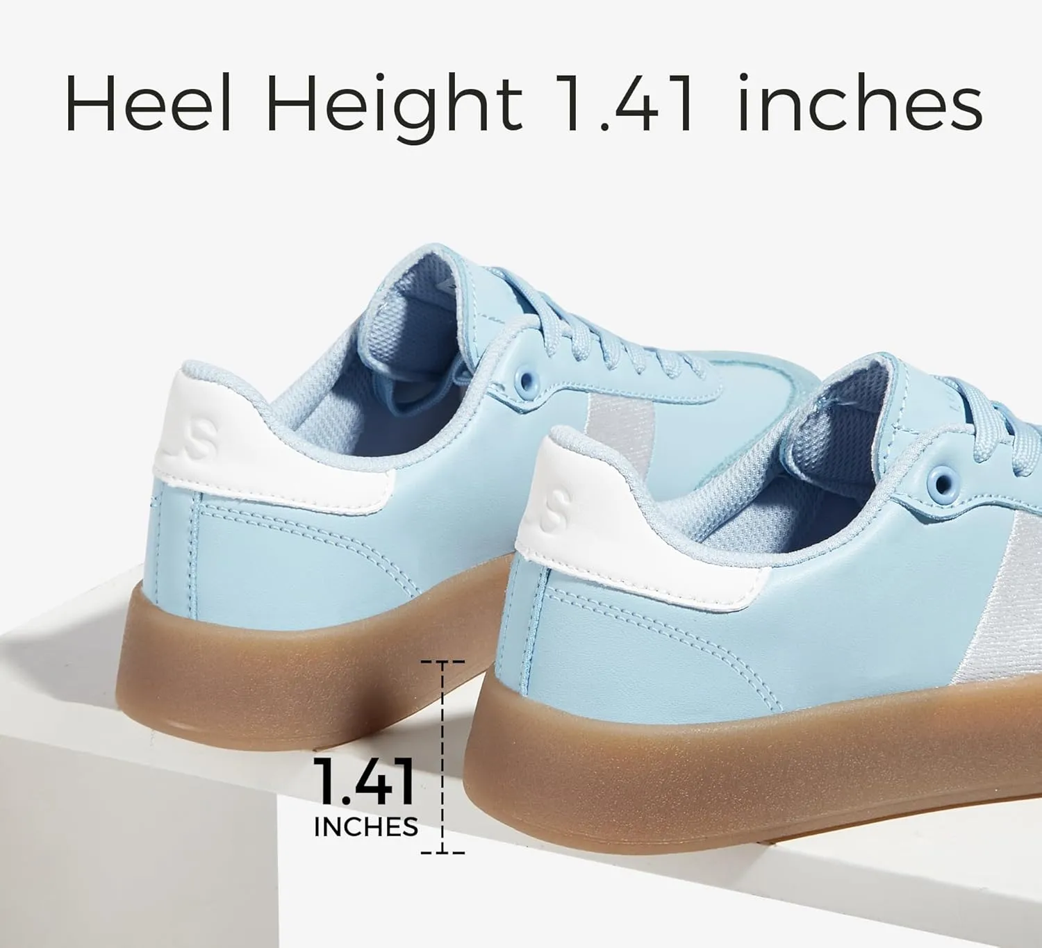 LUCKY STEP Women's Retro Sneakers Fashion Classic Casual Tennis Platform Gum Sole Anti Slip Footwear Faux Leather Trainers Walking Skate Shoes