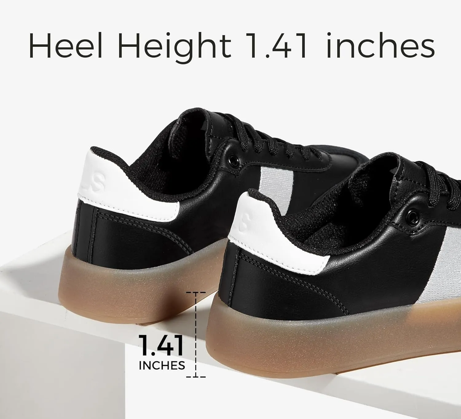 LUCKY STEP Women's Retro Sneakers Fashion Classic Casual Tennis Platform Gum Sole Anti Slip Footwear Faux Leather Trainers Walking Skate Shoes
