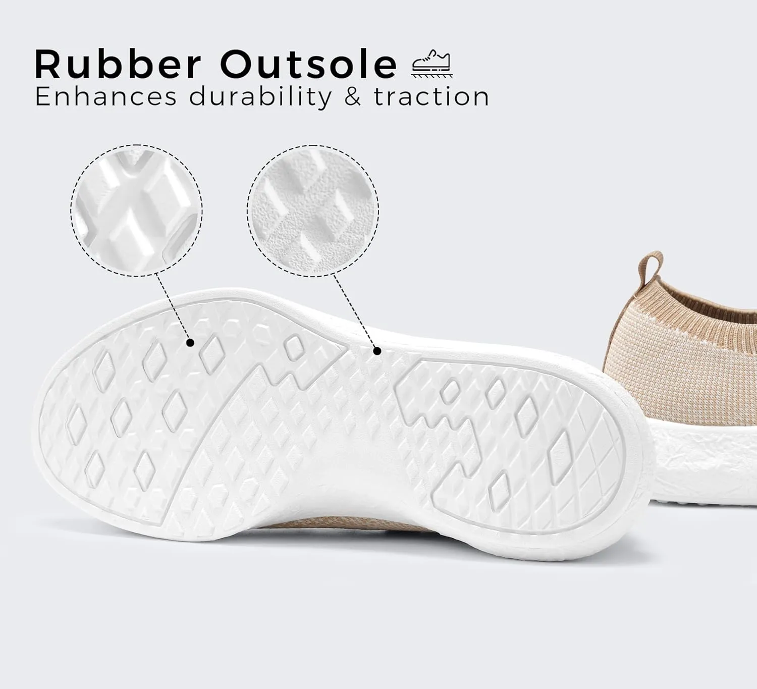 LUCKY STEP Women's Slip on Walking Shoes Casual Mesh-Comfortable Tennis Elastic Sock Breathable Workout Sneakers