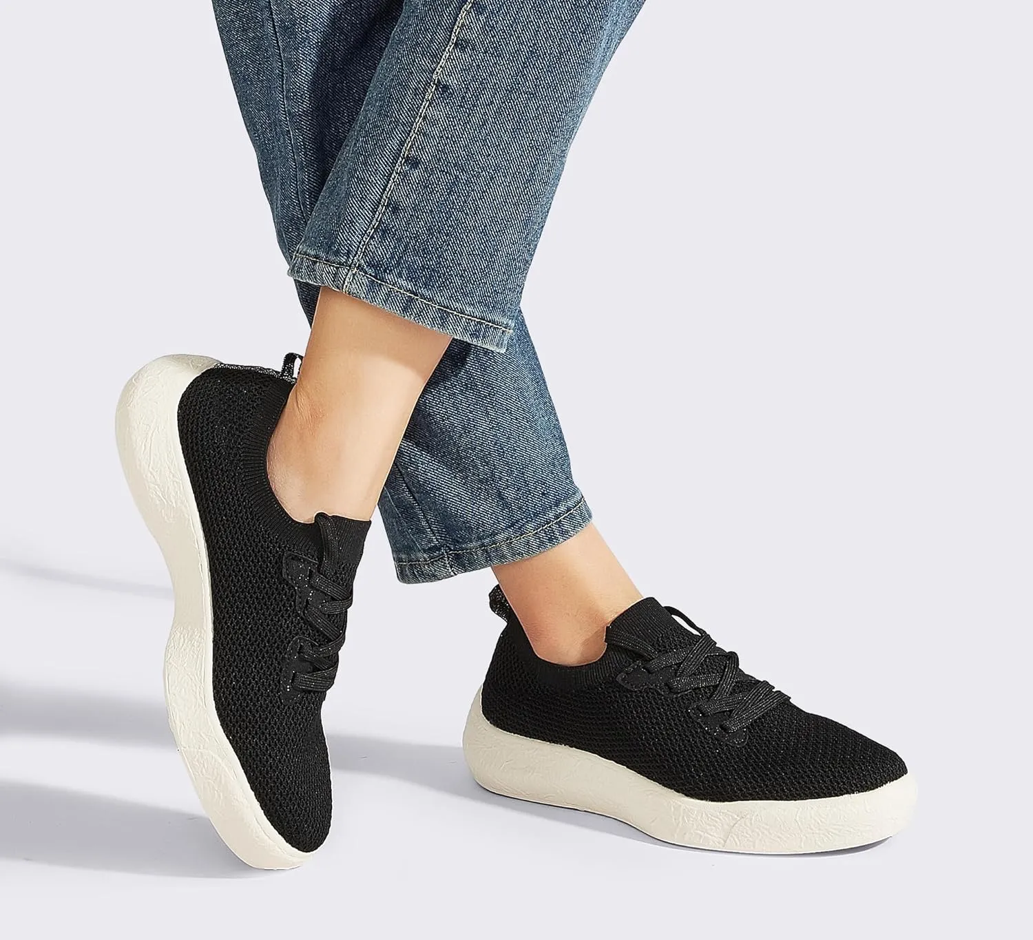 LUCKY STEP Women's Slip on Walking Shoes Casual Mesh-Comfortable Tennis Elastic Sock Breathable Workout Sneakers