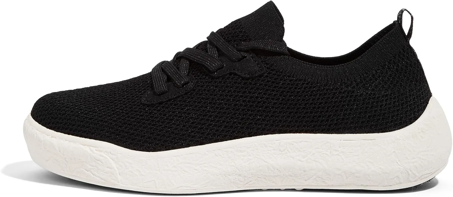 LUCKY STEP Women's Slip on Walking Shoes Casual Mesh-Comfortable Tennis Elastic Sock Breathable Workout Sneakers