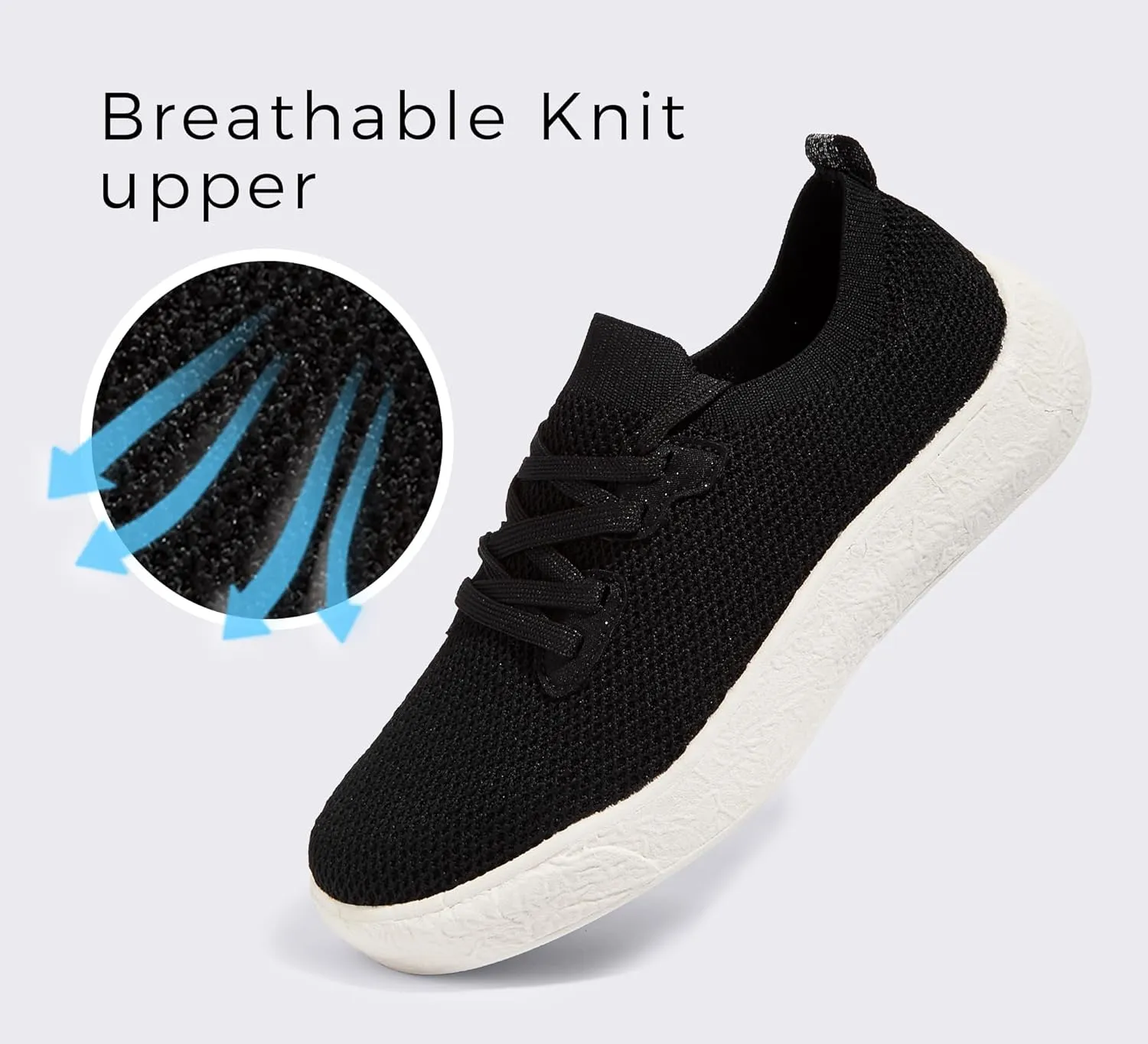 LUCKY STEP Women's Slip on Walking Shoes Casual Mesh-Comfortable Tennis Elastic Sock Breathable Workout Sneakers