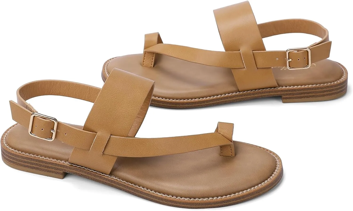 Luffymomo Women's Thong Flat Sandals Adjustable Ankle Buckle Summer Sandal Casual Open Toe Fisherman Shoes