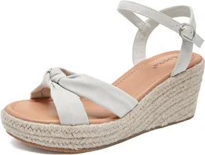 Luoika Women's Wide Width Wedge Sandals, Ankle Strap Open Toe Platform Espadrille Wedge Pump Heel Women's Sandals Concise Casual Summer Shoes.