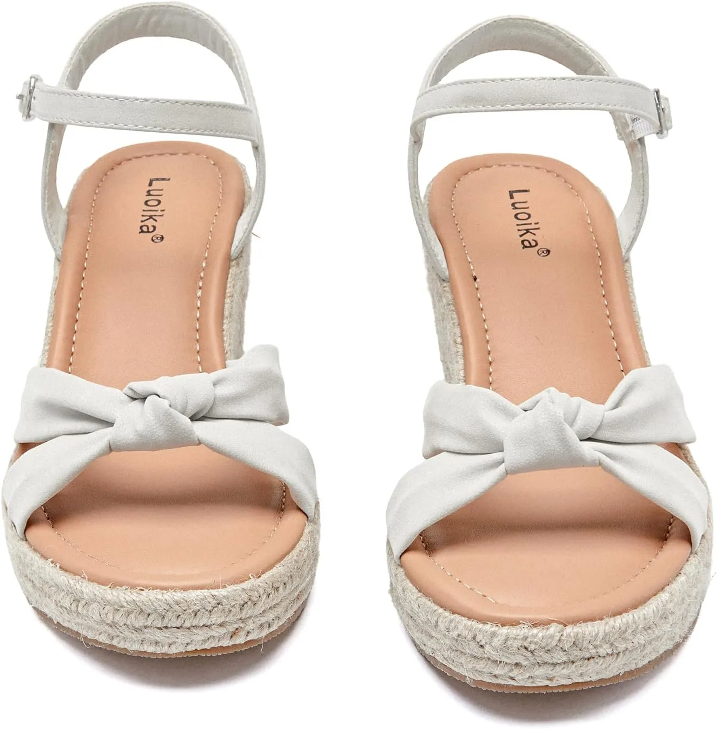 Luoika Women's Wide Width Wedge Sandals, Ankle Strap Open Toe Platform Espadrille Wedge Pump Heel Women's Sandals Concise Casual Summer Shoes.