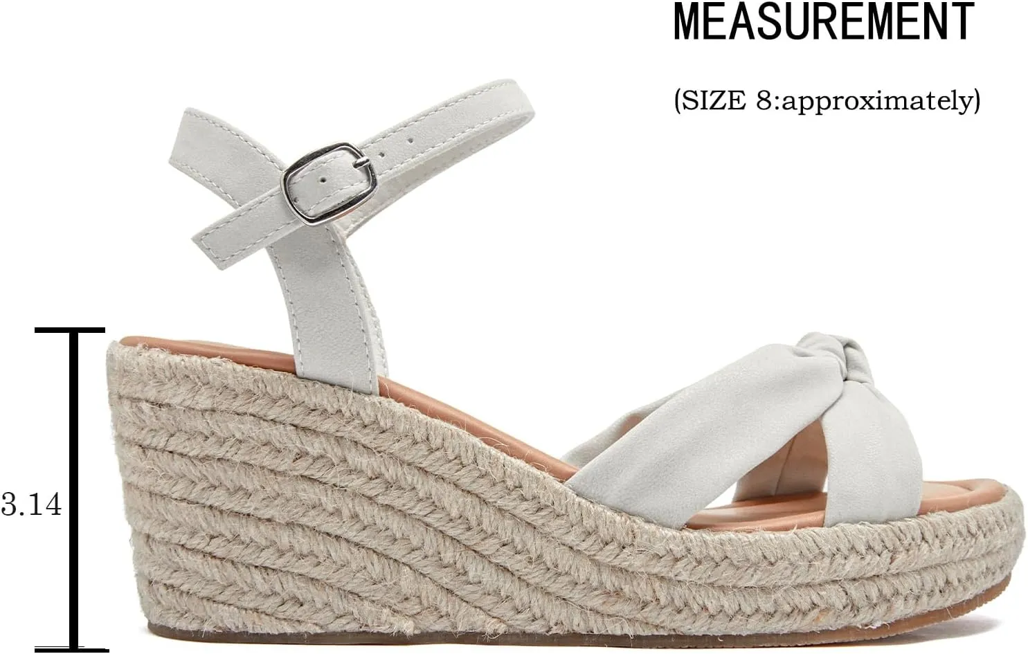 Luoika Women's Wide Width Wedge Sandals, Ankle Strap Open Toe Platform Espadrille Wedge Pump Heel Women's Sandals Concise Casual Summer Shoes.