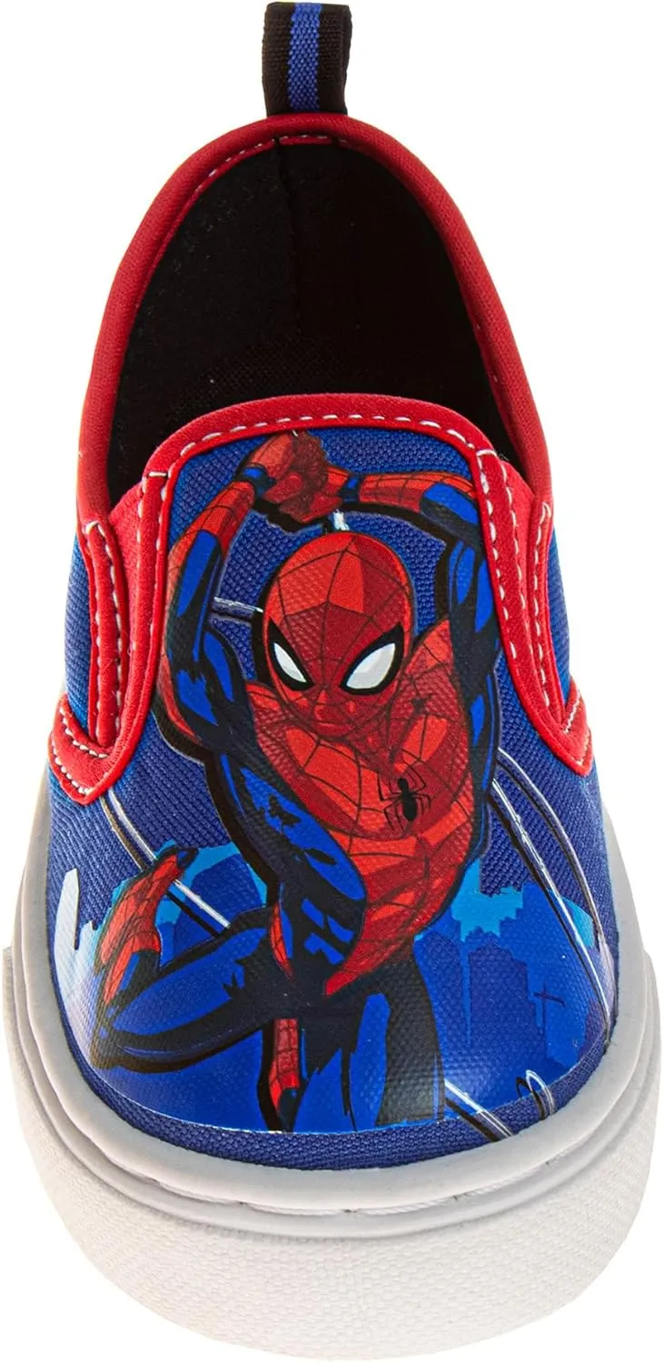 Marvel Spider-Man Slip-On Sneakers for Boys Low Top Canvas Shoes Spidey Casual Sneakers (Sizes 7-10 Toddler, 11-12 Little Kid)