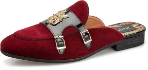 Meijiana Men's Slippers Slip-On Loafers Leather Formal Wear Casual Open Back Sandals