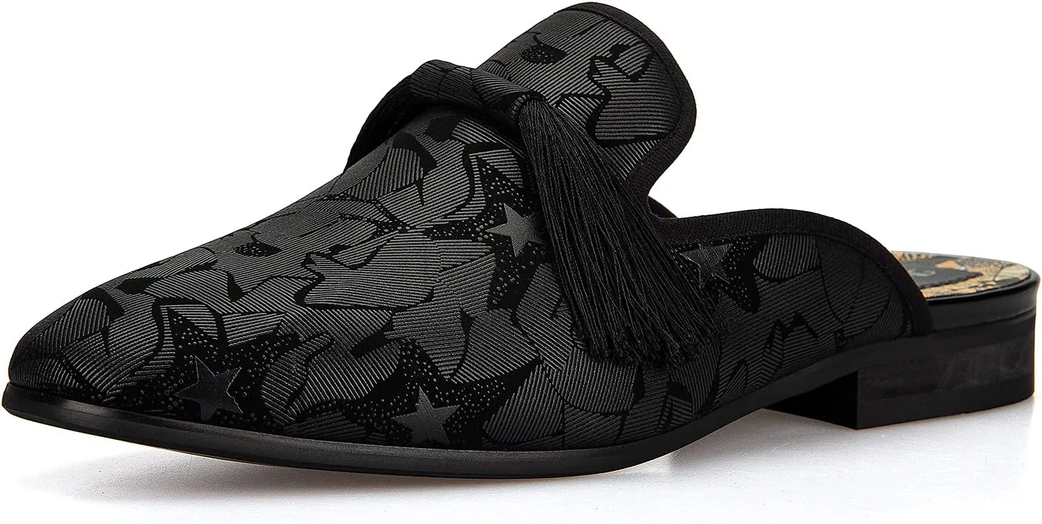 Meijiana Men's Slippers Slip-On Loafers Leather Formal Wear Casual Open Back Sandals