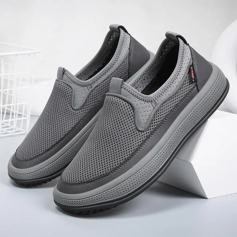 Men Hands-Free Slip-On Summer Walking Casual Loafers Shoes for Men's Outdoor Non-Slip Walking Moccasins Shoes Flats Breathable Sport Outdoor