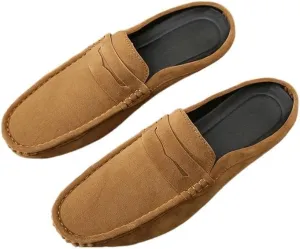 Men Hands-Free Slip-On Summer Walking Moccasins Casual Shoes for Men's Outdoor Activities Comfortable Cowhide Soles Non-Slip Walking Loafers Shoes
