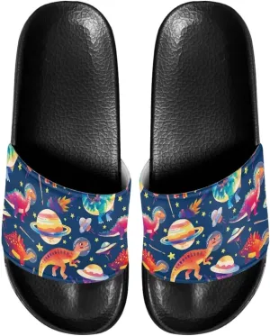 Men House Sandals Summer Non Slip Beach Pool Party Sandals Shoes Lightweight Indoor Outdoor Slipper Black Sole Size 5-14