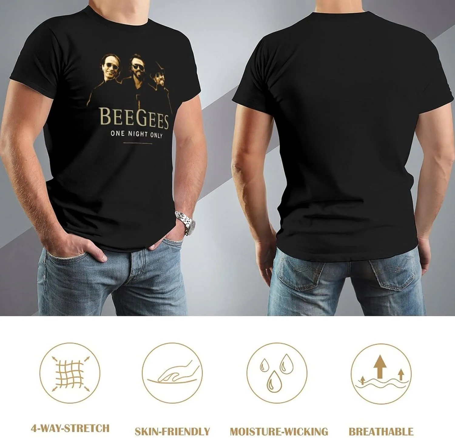 Men Music Fans T-Shirts Novelty Short Sleeve Cotton Shirts Adult