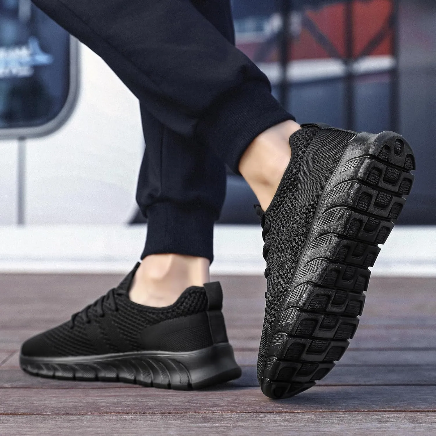 Men Running Tennis Shoes Gym Fashion Sneakers Walking Workout Shoes Athletic Slip on Breathable Mesh Comfortable Lightweight Casual Sport Shoe