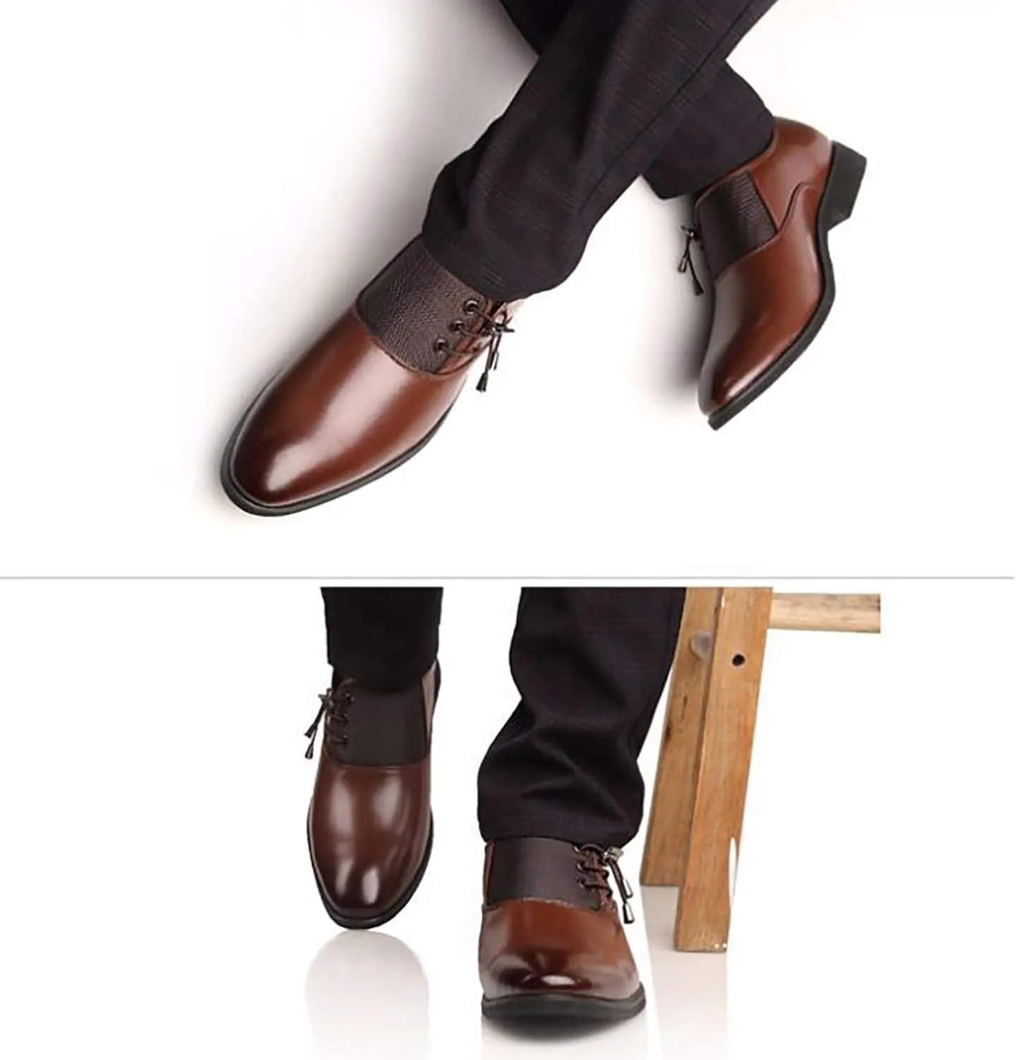 Men Slip on Dress Shoes,Pointed Toe Loafers for Office Wedding Business,Leather Shoes for Men Formal