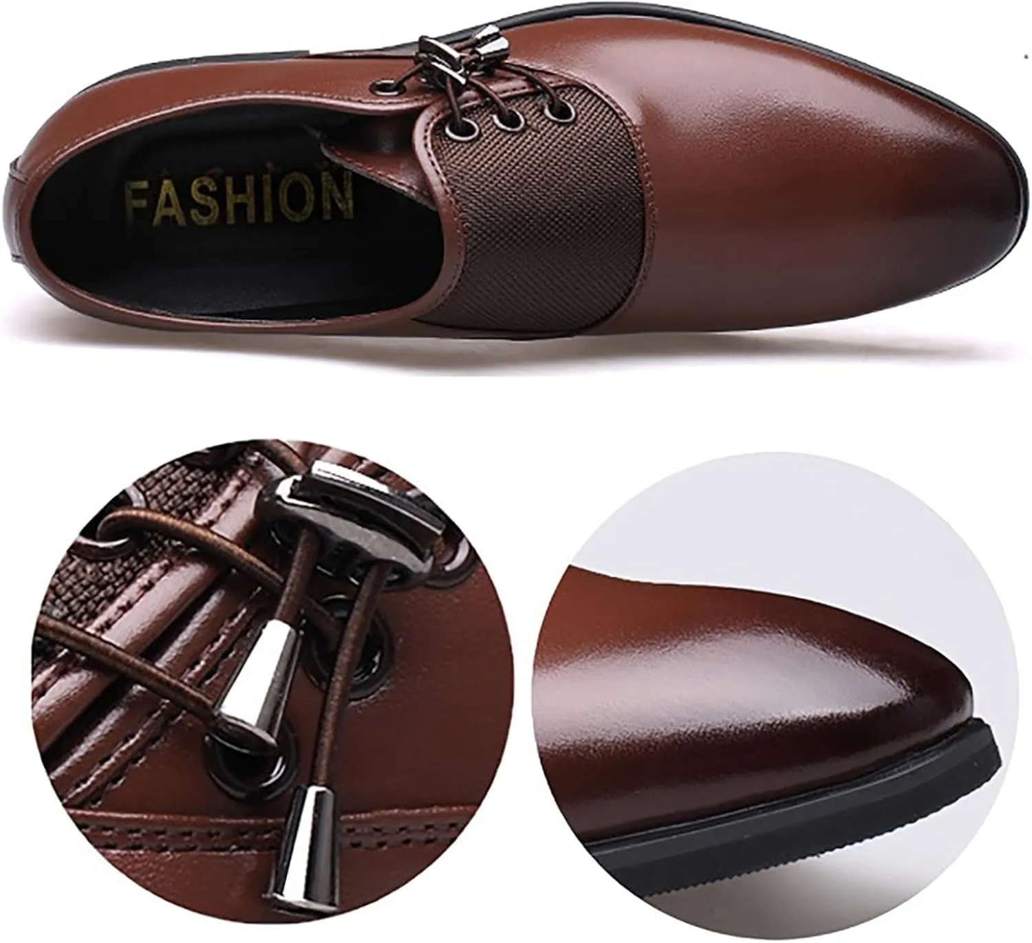 Men Slip on Dress Shoes,Pointed Toe Loafers for Office Wedding Business,Leather Shoes for Men Formal