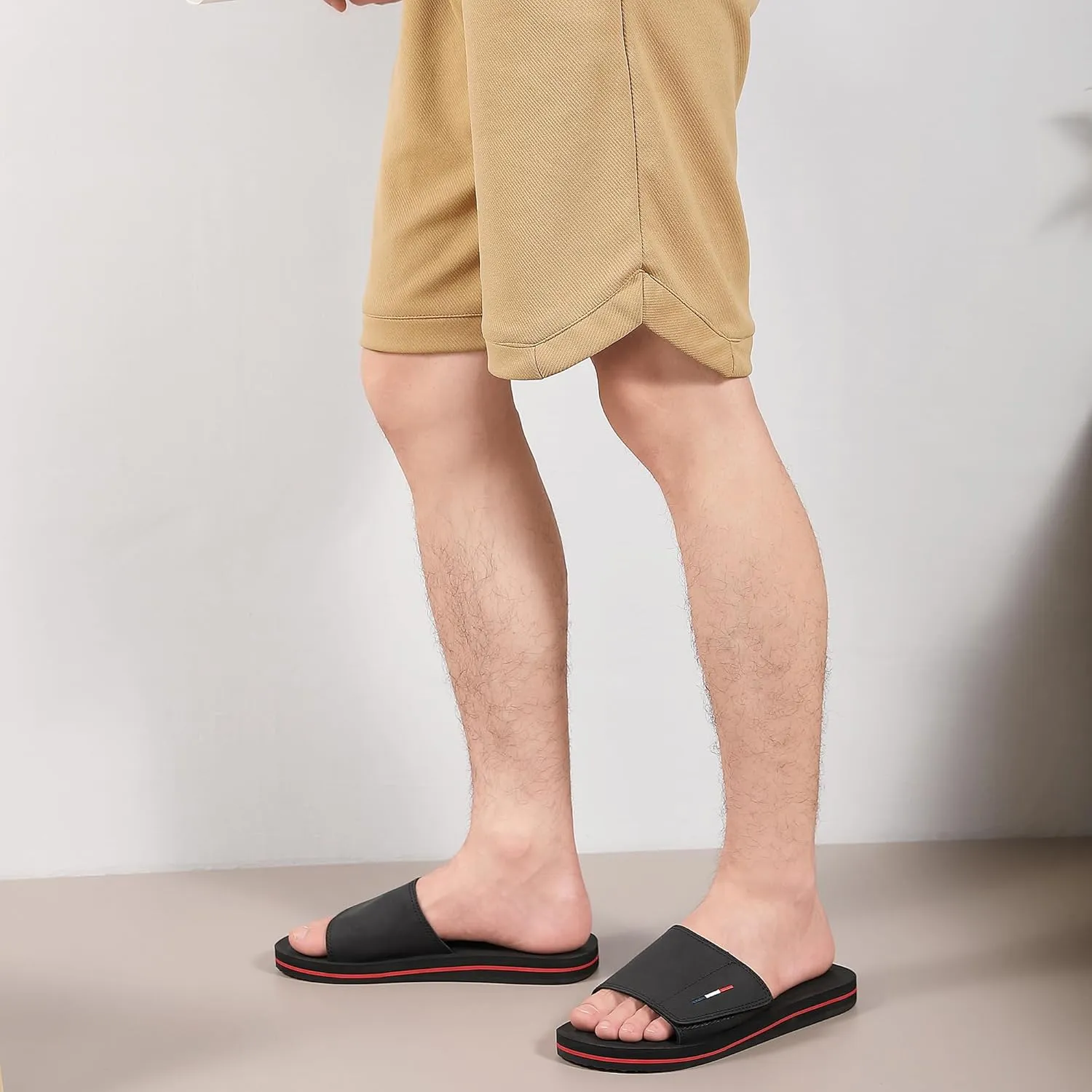 Mens Adjustable Slides Sandals Slip On Sandals Comfortable Athletic Anti-Slip Slides