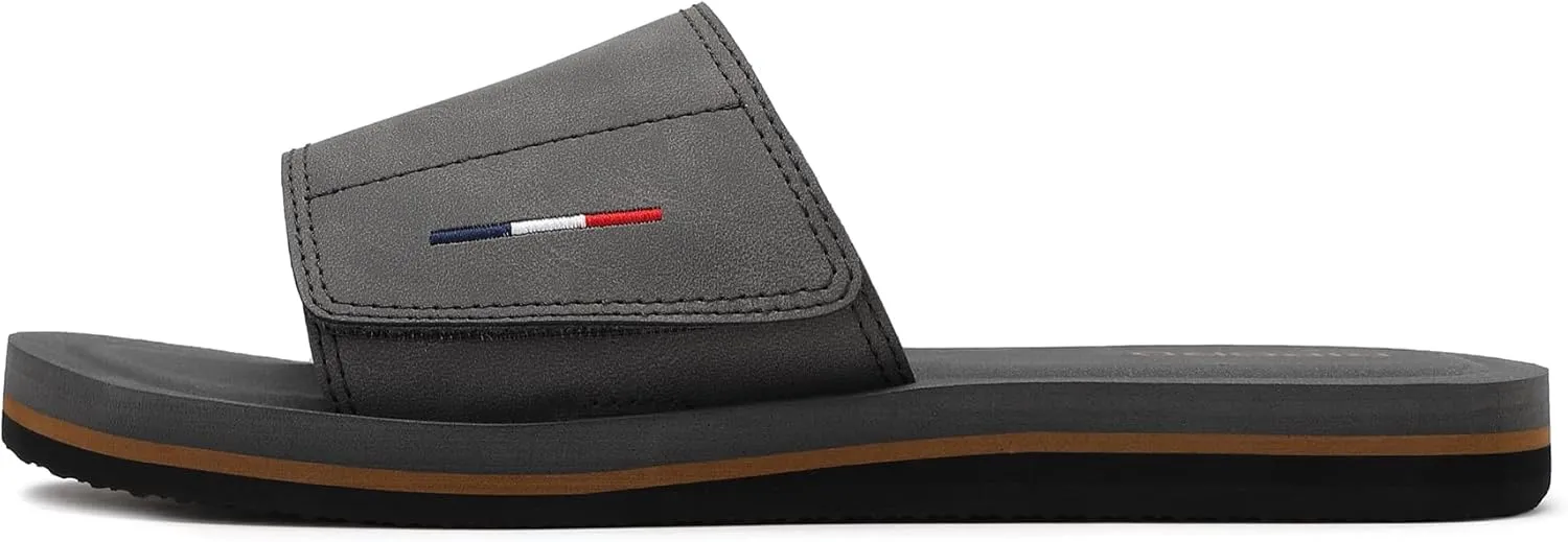 Mens Adjustable Slides Sandals Slip On Sandals Comfortable Athletic Anti-Slip Slides
