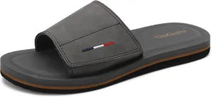 Mens Adjustable Slides Sandals Slip On Sandals Comfortable Athletic Anti-Slip Slides