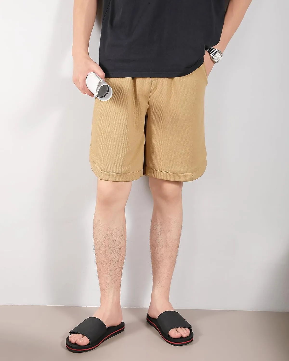 Mens Adjustable Slides Sandals Slip On Sandals Comfortable Athletic Anti-Slip Slides