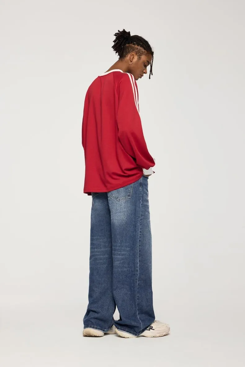 Men's Baggy Jeans Wide Leg Solid Color Y2k Denim Pants Streetwear Loose Fit Trousers