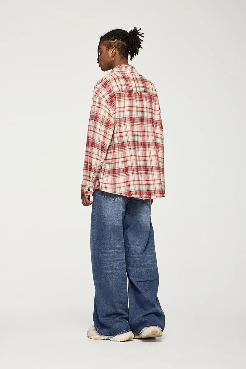 Men's Baggy Jeans Wide Leg Solid Color Y2k Denim Pants Streetwear Loose Fit Trousers